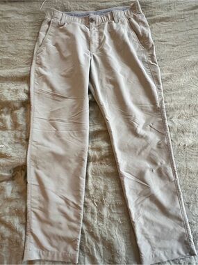 Under Armor Men’s Lightweight Waterproof Beige Chino Golf Rain Pants Size 36x30